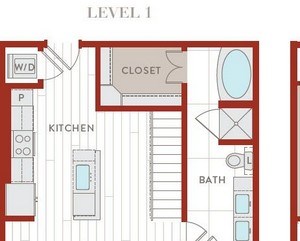 Aura Bluffview Apartments A12 Mezz Floor Plan Aura Bluffview Apartments A12 Mezz Floor Plan